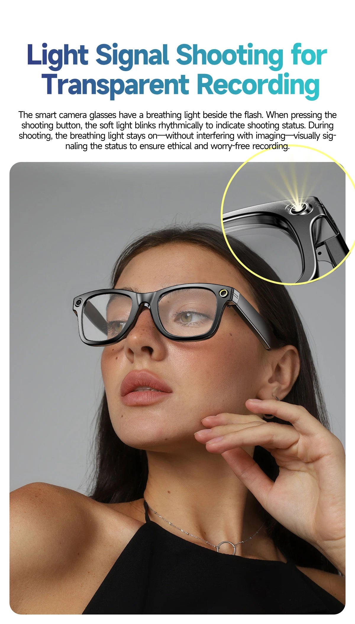 KI Smart Brille 2026 – 4K Kamera, Bluetooth Anruf & KI-Sprachassistent
