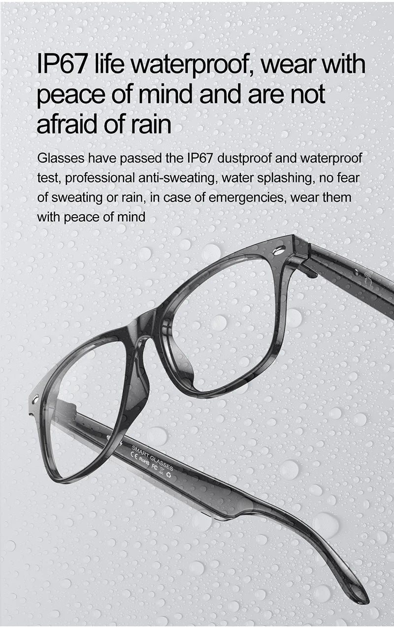 Smart Brille W100 – IP67 Wasserdicht, 164 Sprachen, GPS, Ultraleicht 25g