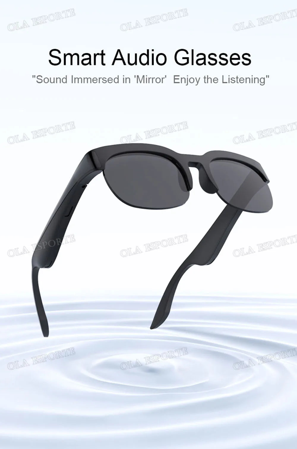 Smart Audio Brille – Bluetooth 5.3, Übersetzung in 144 Sprachen & 6h Akku