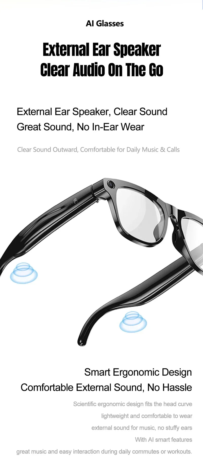 6K AI Kamera Brille – Photochrom, ChatGPT, Übersetzung in 75 Sprachen & Bluetooth