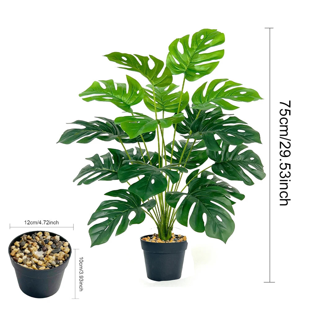 Künstliche Palme im Topf – 29 Zoll Monstera Deko Pflanze für Indoor & Outdoor