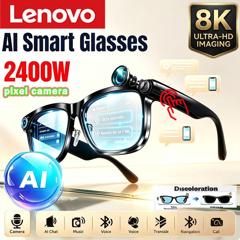 Lenovo D12 Bluetooth-Smart-Brille für Musik und Anrufe – Produktbild 1