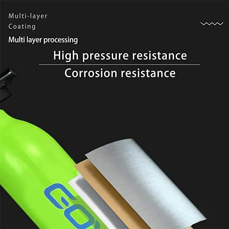 Mini Scuba Tank 0,5L – Tragbare Sauerstoffflasche für Tauchen & Schnorcheln (5-10 Min)