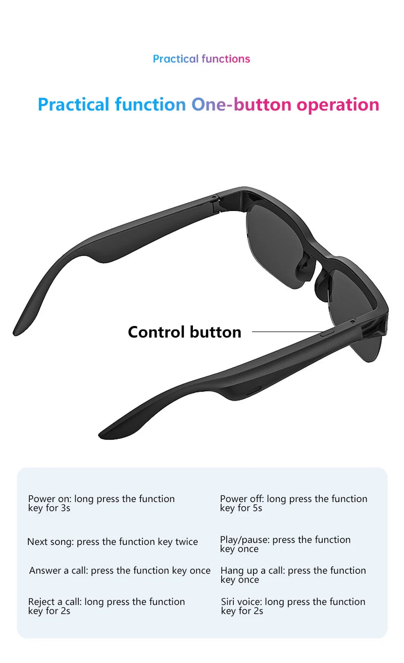 Bluetooth-Smart-Brille für Musik und Anrufe – Produktbild 16