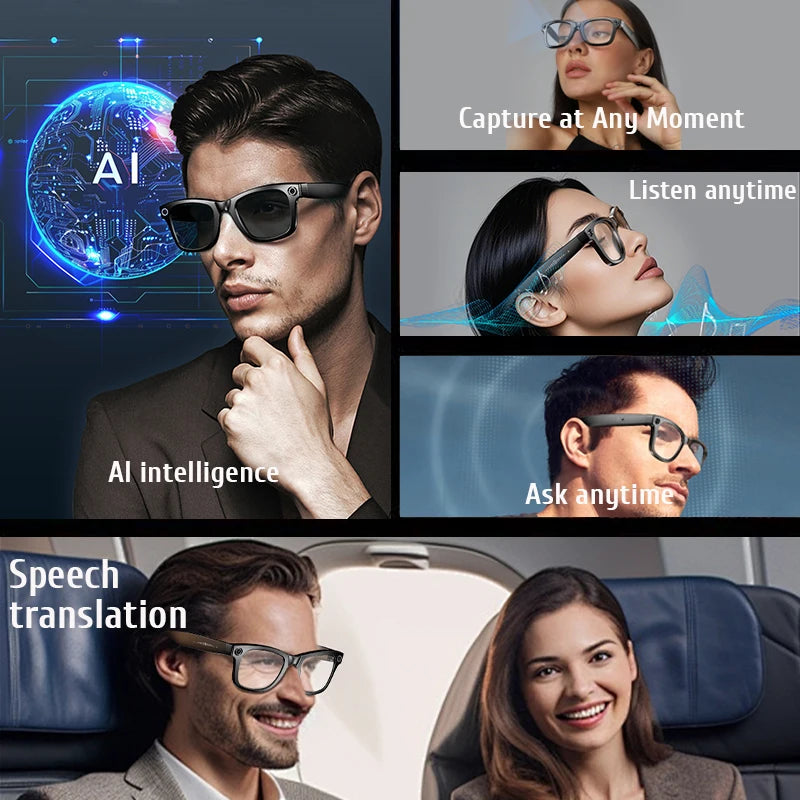 2026 Smart Brille 800W KI-Kamera – KI-Bilderkennung, Anrufe, Sprachassistent & Übersetzung