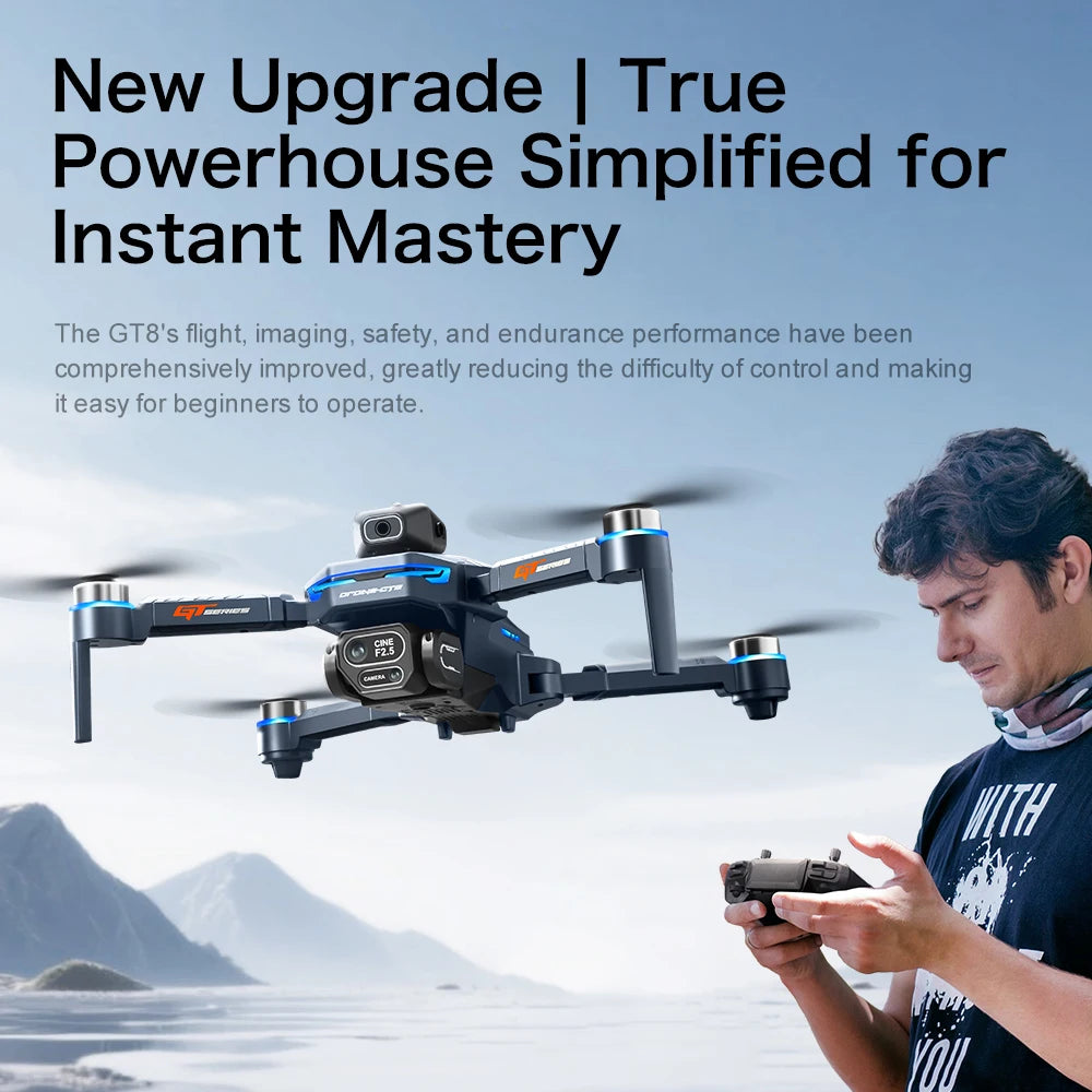 GT8 Drohne – 4K/8K Kamera, GPS, Brushless, Hinderniserkennung, 20 Min.