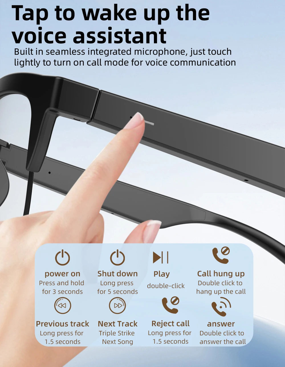 Bluetooth Audio Brille F02 – Open-Ear Lautsprecher & Touch Steuerung