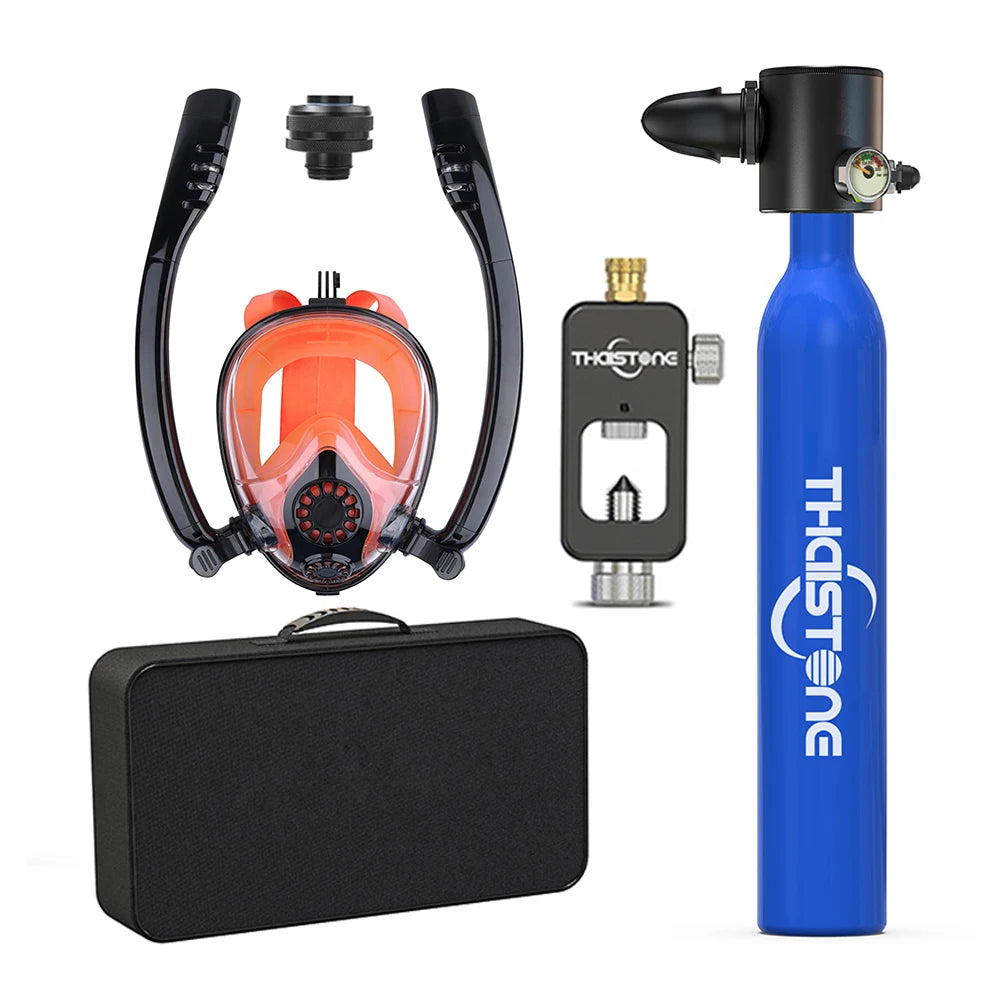 Tauchset mit Vollgesichtsmaske – 0,5 L Mini Scuba Tank & Schnorchelmaske