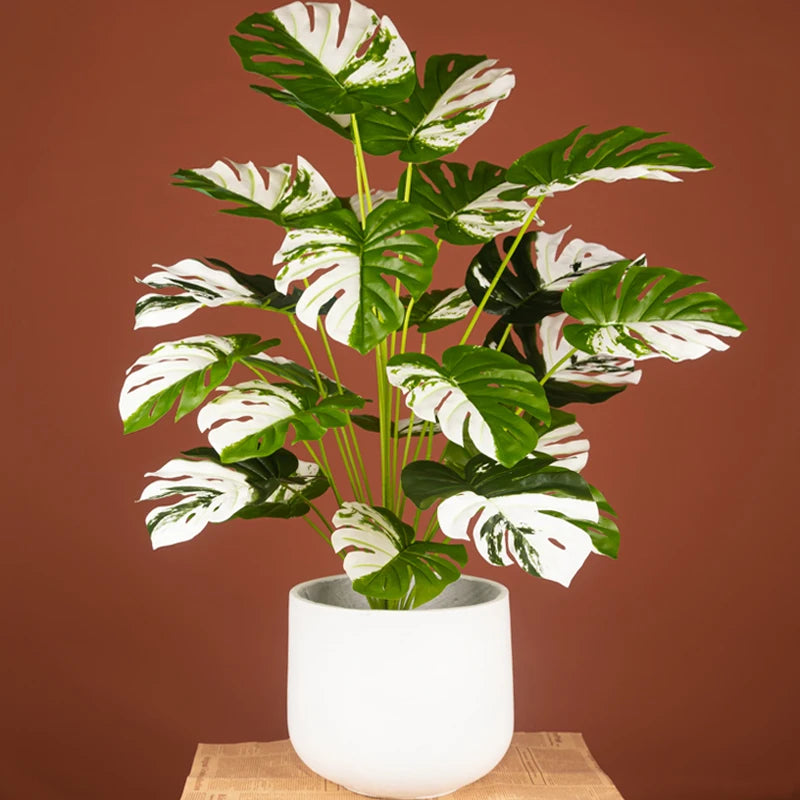 Kunstpflanze Monstera Schildblatt – Realistische Kunstblätter für Innen & Außen, Heimdeko