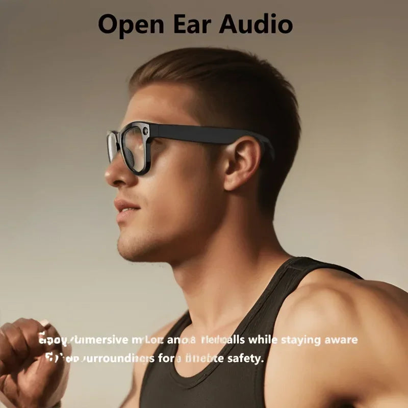 KI Smart Brille 8MP – Anti-Shake HD Video, KI-Chat, Übersetzung & Open-Ear Headset