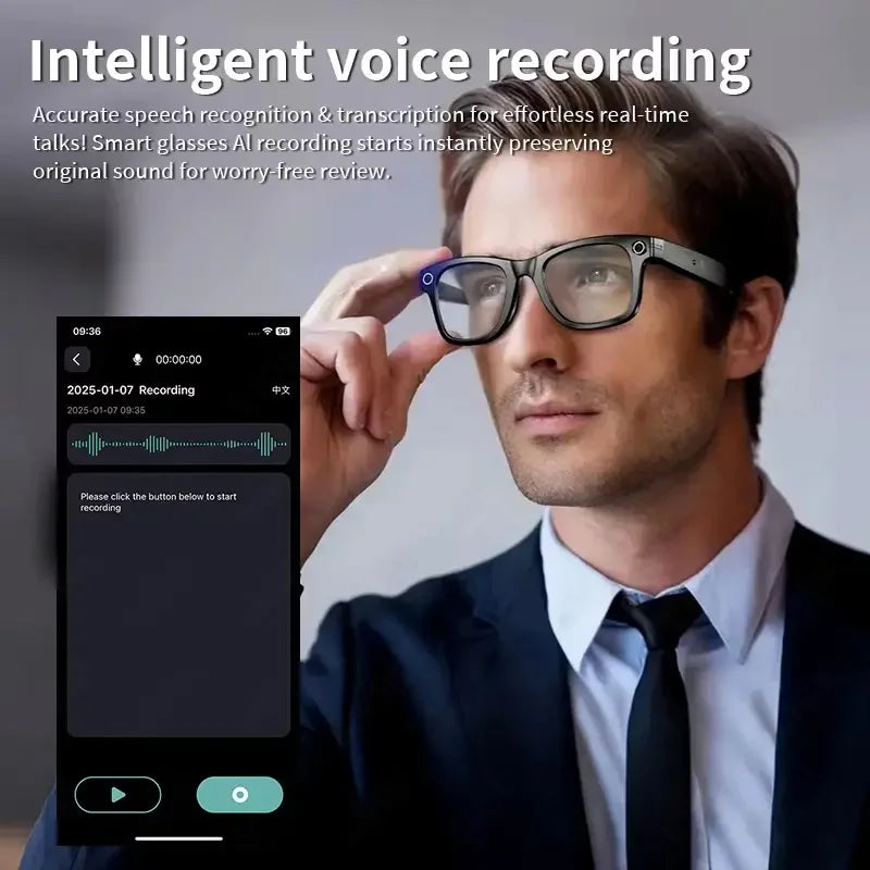 2026 KI Smart-Brille 8MP – 100+ Sprachen Übersetzung, Bluetooth, Musik & Video