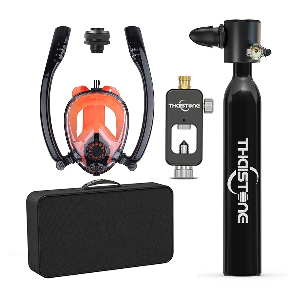 Tauchset mit Vollgesichtsmaske – 0,5 L Mini Scuba Tank & Schnorchelmaske