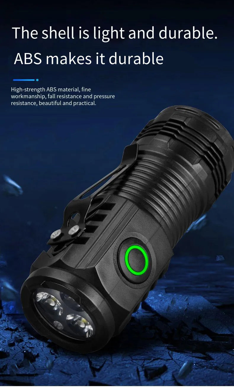 Mini LED Taschenlampe S01 – 450 Lumen, 200m Reichweite & USB aufladbar