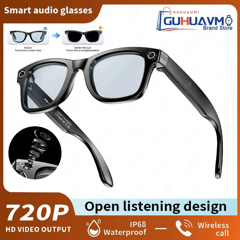 KI Smart Brille – 800W Anti-Shake HD Kamera, Übersetzung, Musik & BT Anruf