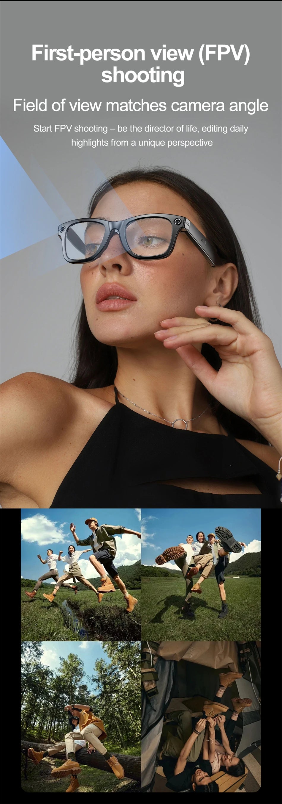 KI Smart Brille 2026 – HD Kamera, Übersetzung & Bluetooth Audio