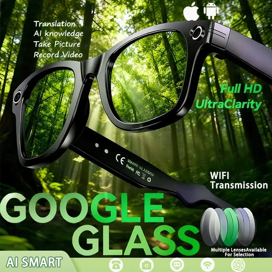 KI Smart Brille – Kamera, Echtzeit-Übersetzung 100+ Sprachen & Bluetooth