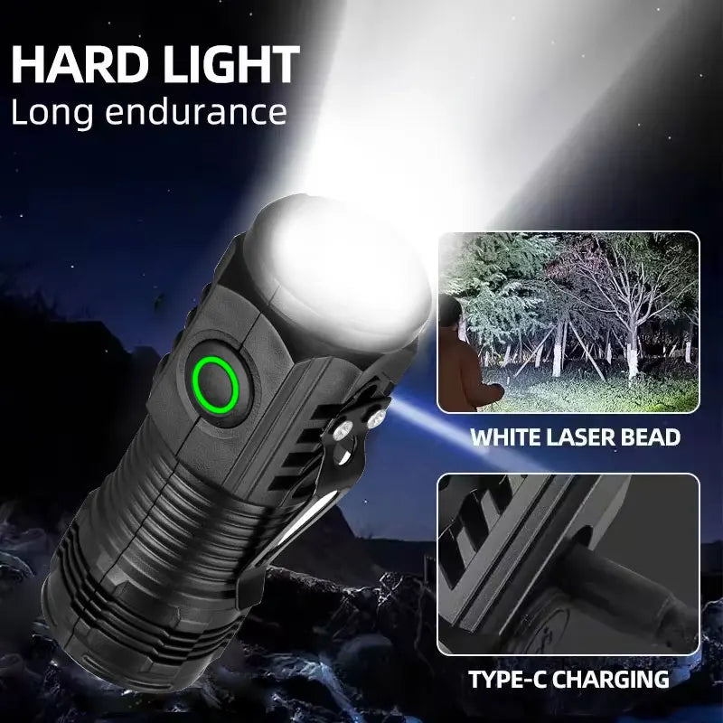 Mini LED Taschenlampe S01 – 450 Lumen, 200m Reichweite & USB aufladbar