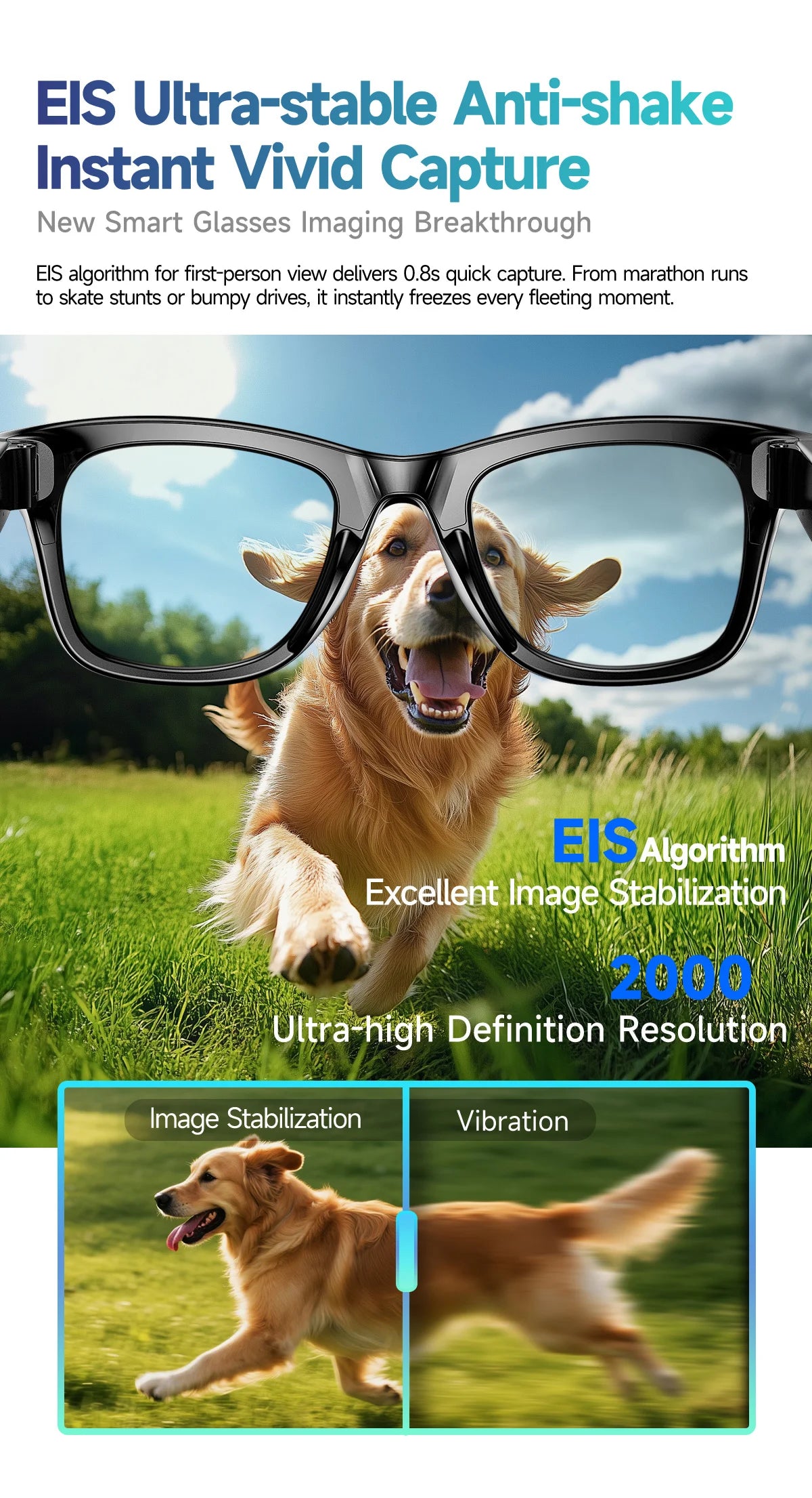 TAVYU KI Smart Brille W610 – Dual-Kamera, ChatGPT & Bluetooth Audio