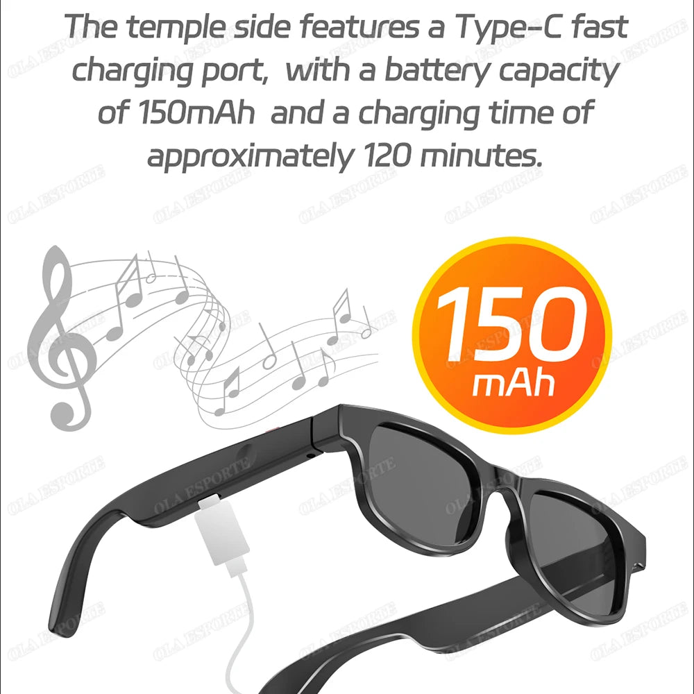 Anti-Blaulicht Smart Glasses – Bluetooth 5.4, Musik & Sprachassistent