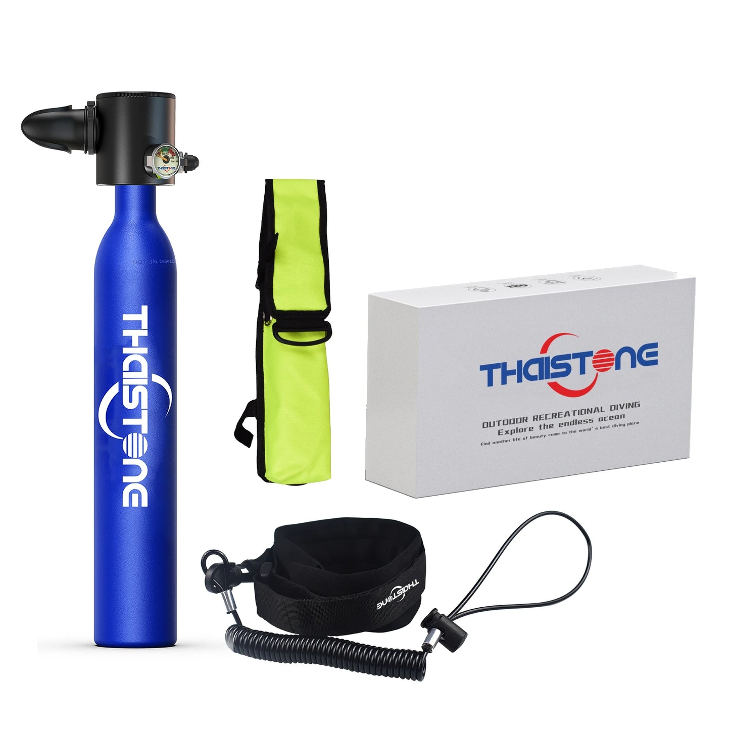 THAIITONEE Mini Scuba Tank 0,5L – Tragbare Tauschflasche für Schnorcheln & Tauchen (5-10 Min)