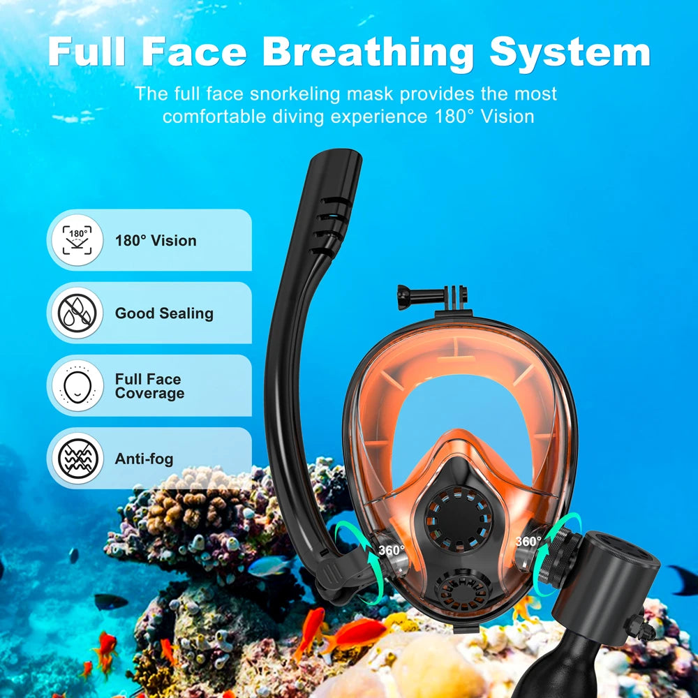 Tauchset mit Vollgesichtsmaske – 0,5 L Mini Scuba Tank & Schnorchelmaske
