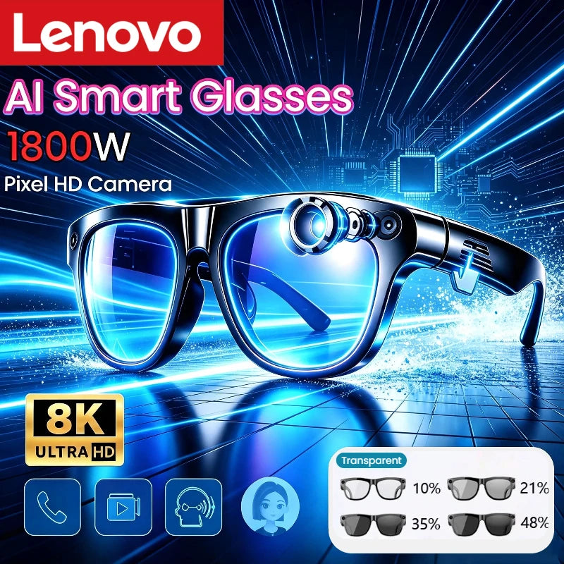Lenovo D12 Bluetooth-Smart-Brille für Musik und Anrufe – Produktbild 1