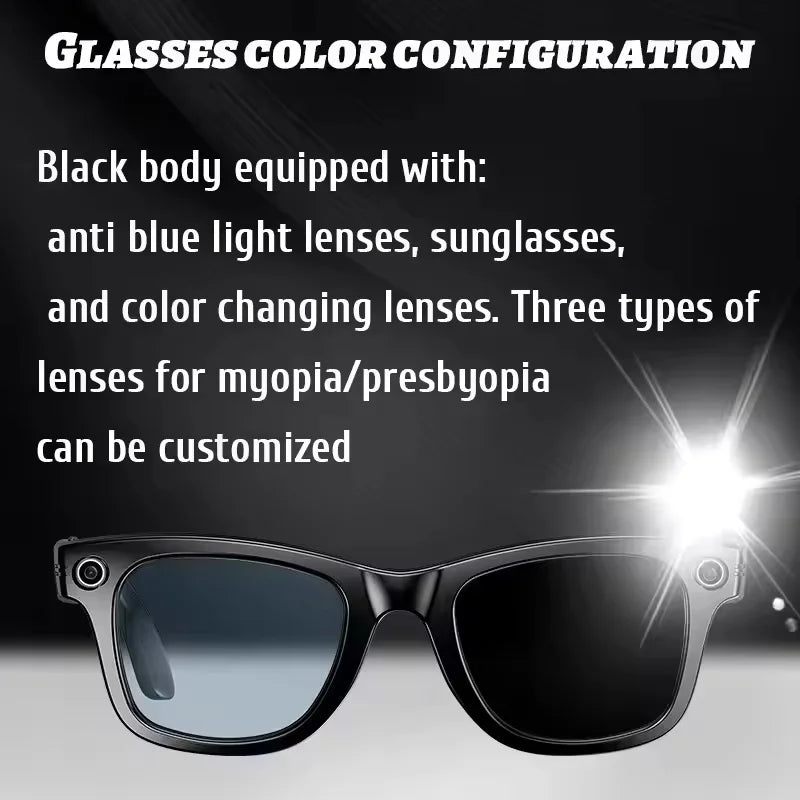 KI Smart Brille – Kamera, Echtzeit-Übersetzung 100+ Sprachen & Bluetooth
