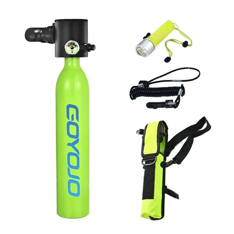 Mini Scuba Tank 0,5L – Tragbare Sauerstoffflasche für Tauchen & Schnorcheln (5-10 Min)