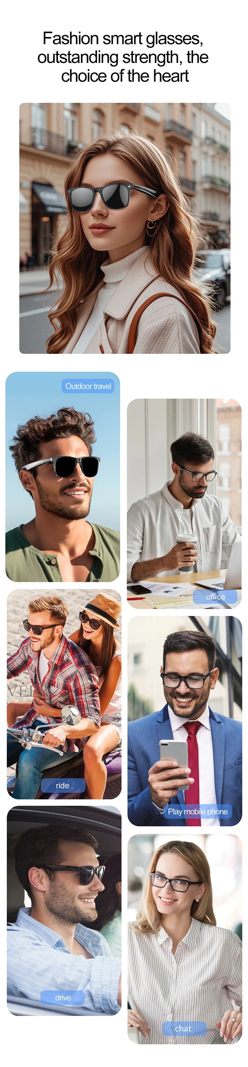 Smart Brille W100 – IP67 Wasserdicht, 164 Sprachen, GPS, Ultraleicht 25g