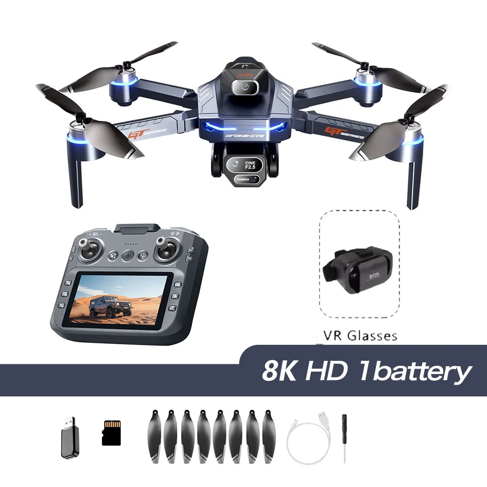 GT8 Drohne – 4K/8K Kamera, GPS, Brushless, Hinderniserkennung, 20 Min.