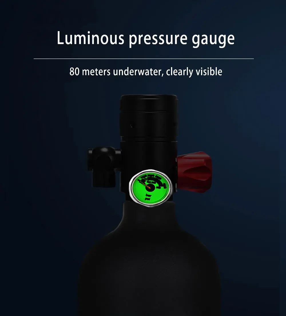 1L Mini Scuba Tank mit Tauchermaske – DOT-zertifiziert, 15 Min. Tauchzeit