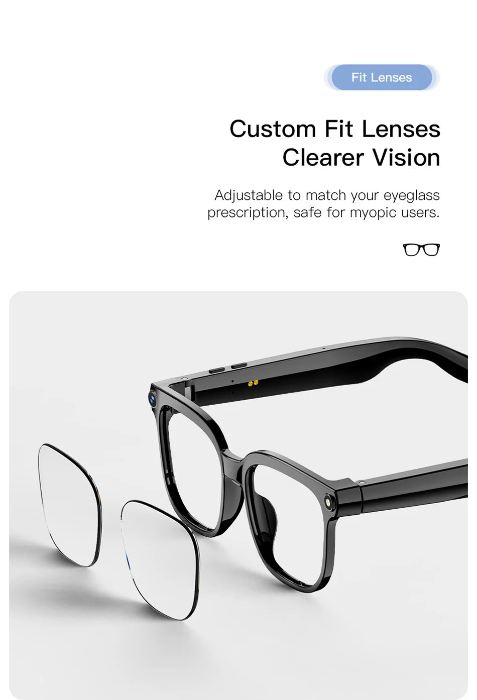 AI Smart Glasses 2026 – 1080P Kamera, WLAN, Übersetzung & Sprachassistent