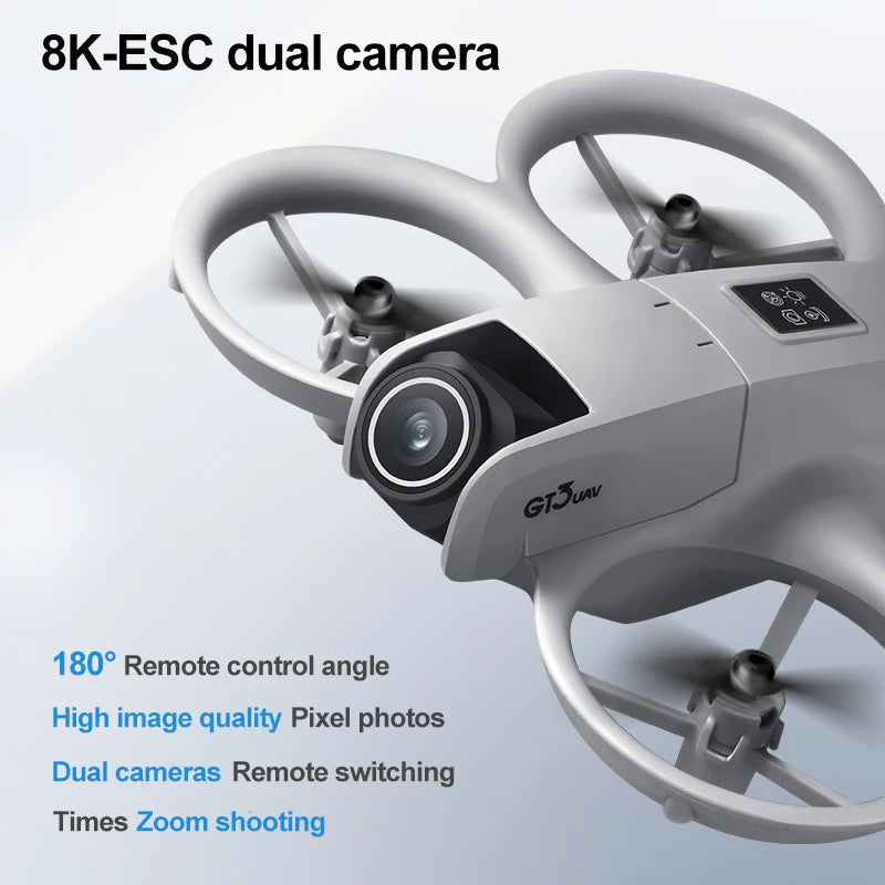 GT3 RC Drohne 8K – 5G HD Luftaufnahmen, Hinderniserkennung, Dual-Kamera & Quadcopter