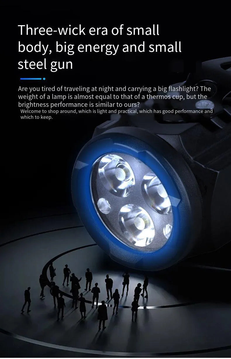 Mini LED Taschenlampe S01 – 450 Lumen, 200m Reichweite & USB aufladbar