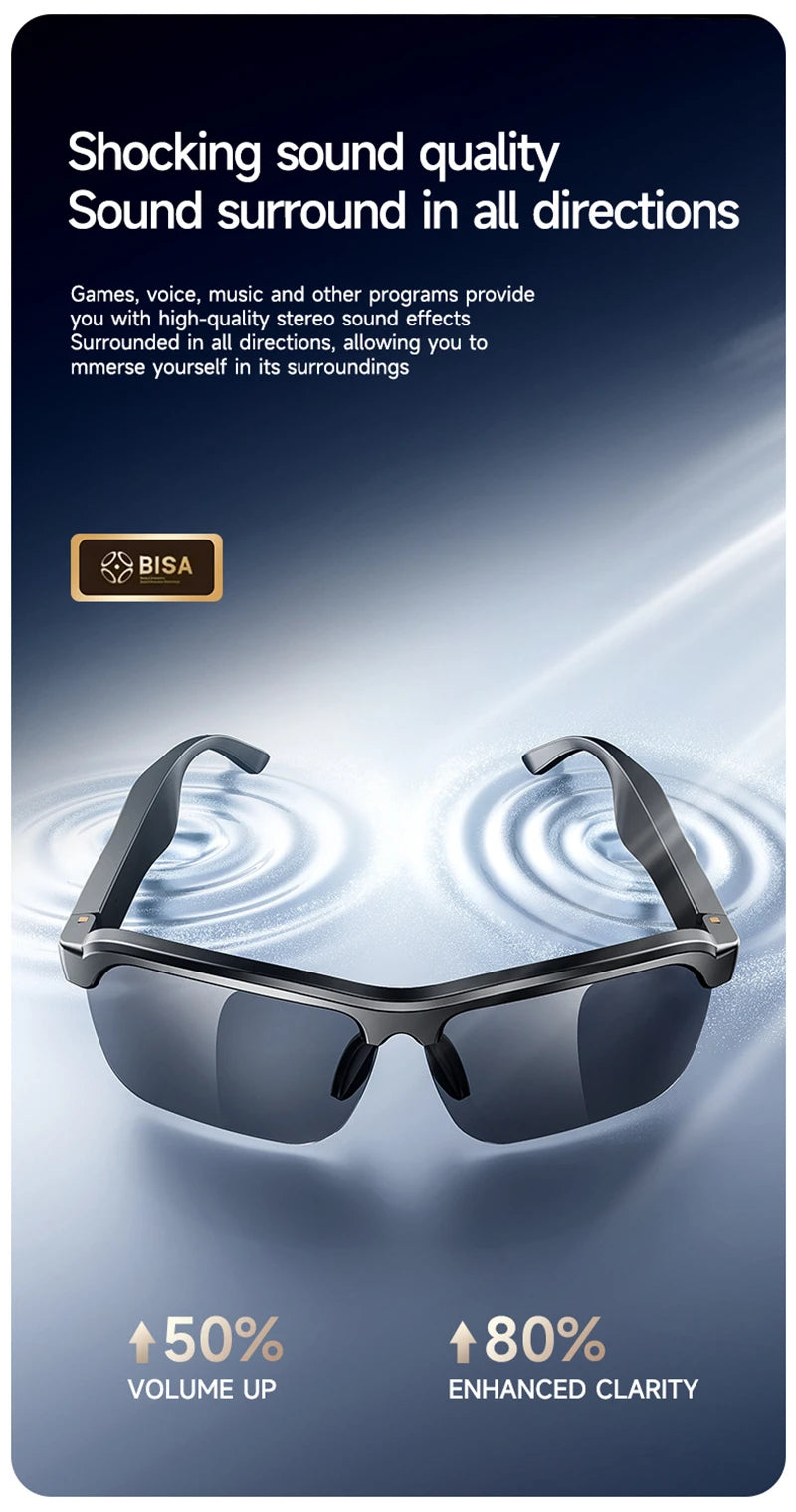 Smart Glasses 8K AI – 100MP Kamera, Bluetooth, Musik & Sonnenbrille für Damen & Herren