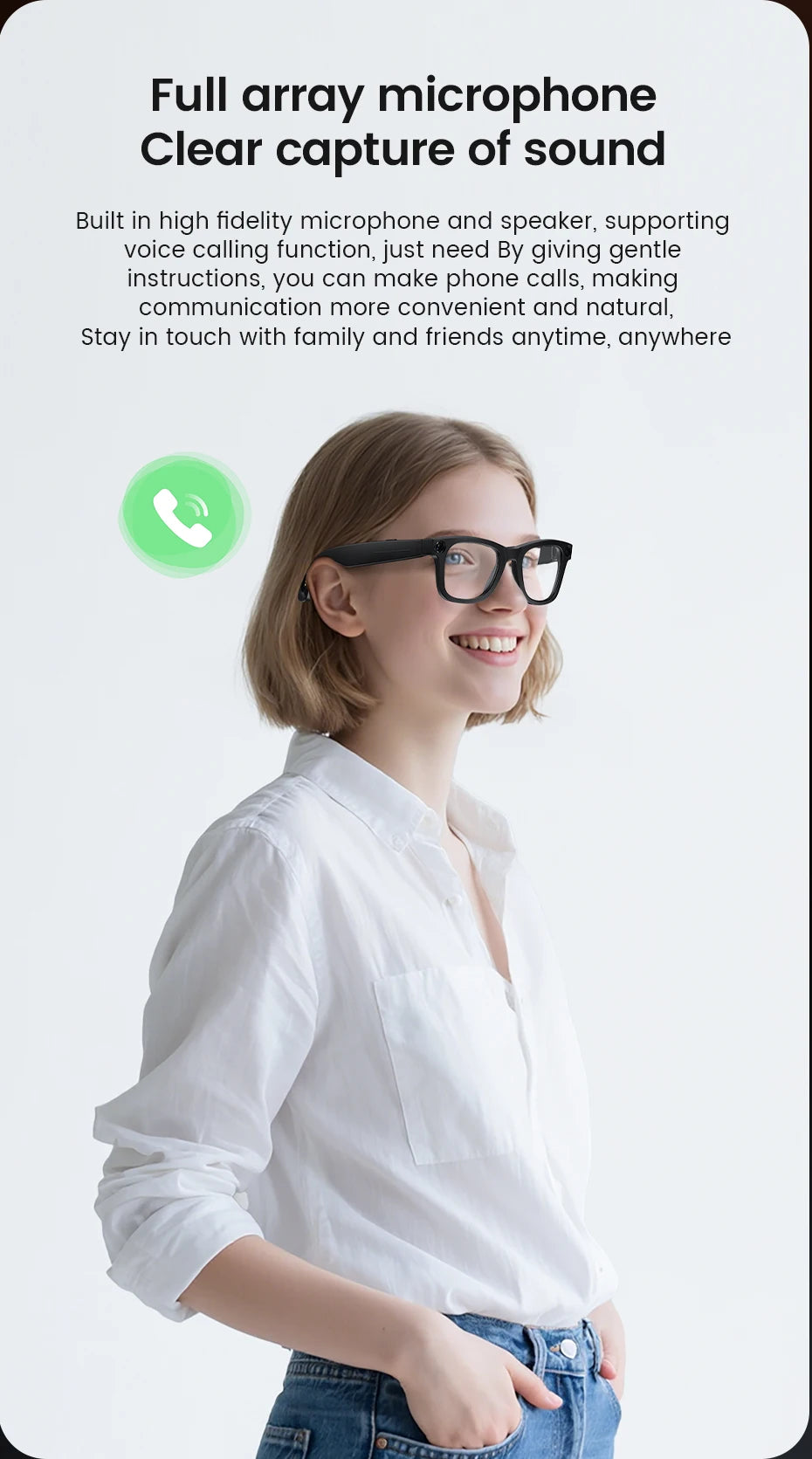 Smart Glasses HD E02 – 8MP Kamera, KI-Übersetzung, WLAN & Bluetooth