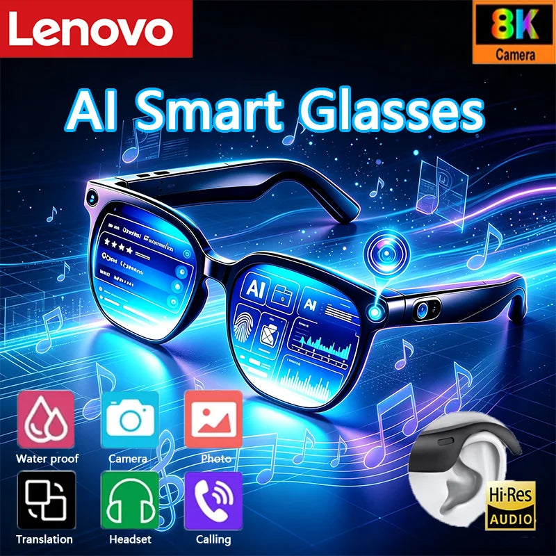 Lenovo D12 Bluetooth-Smart-Brille mit Touch-Steuerung – Produktbild 1