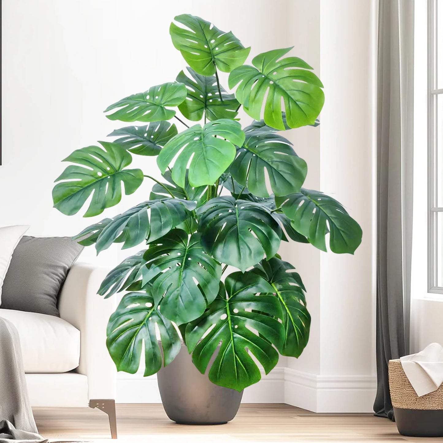 Künstliche Pflanzen Deko – Tropische Monstera für Wohnzimmer