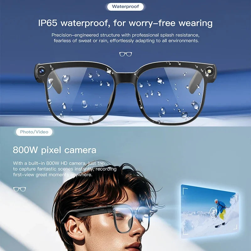KI Smart Brille 2026 – 800W Kamera, Farbwechsel-Gläser, Wasserdicht, Übersetzung & BT
