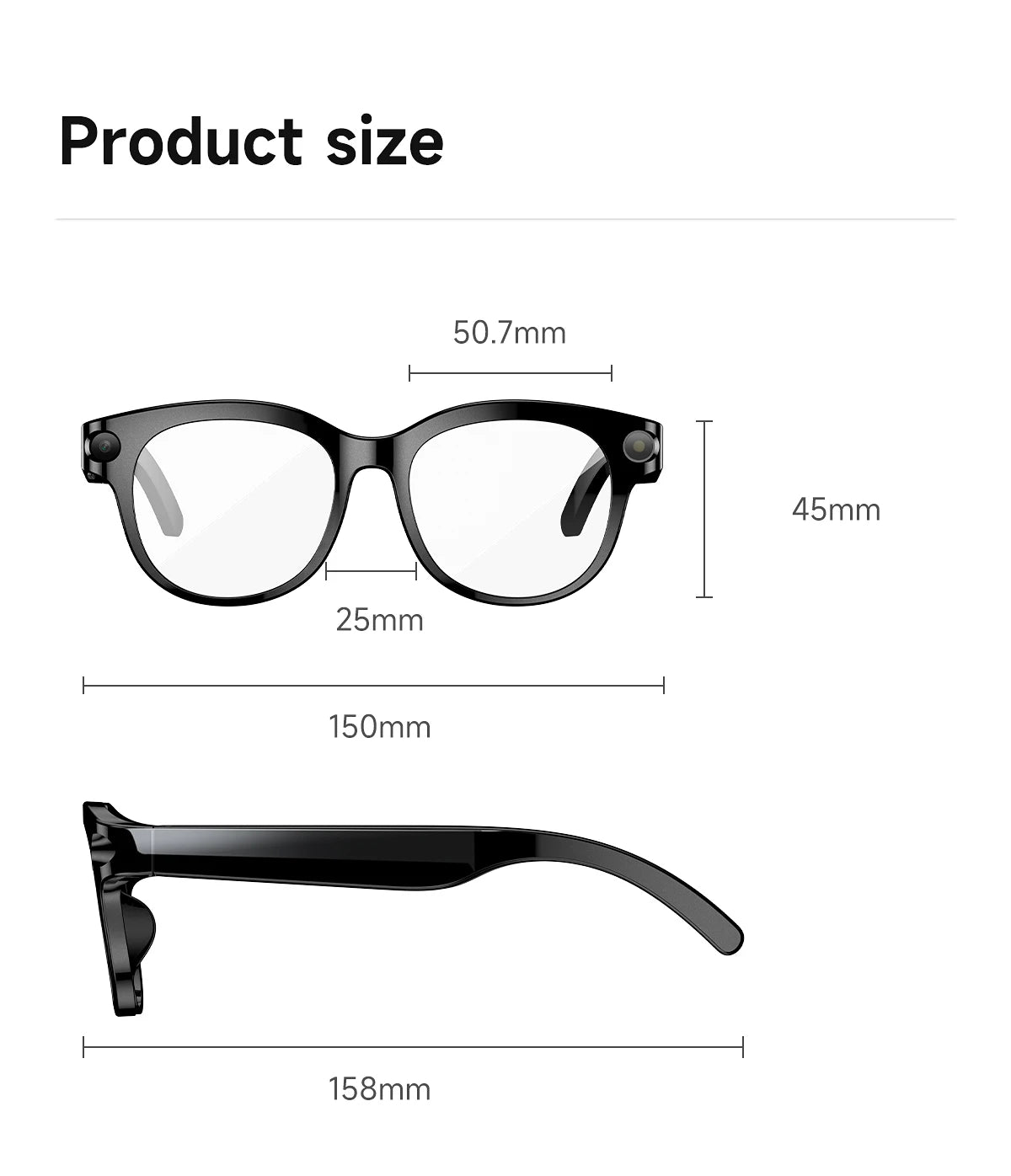 KI Smart Brille – Bilderkennung, KI-Sprachassistent, Musiksteuerung & TYPE-C Schnellladung