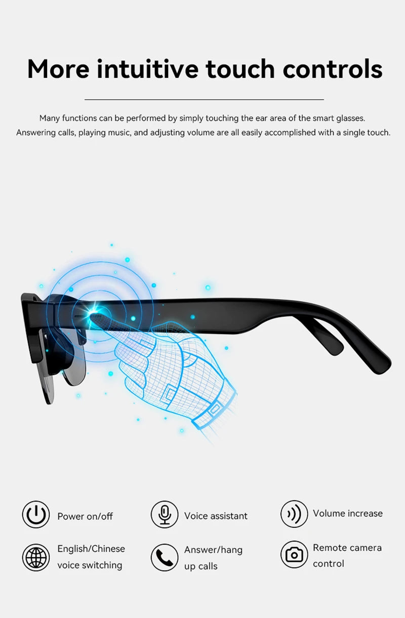 D12 Bluetooth-Smart-Brille für Musik und Anrufe – Produktbild 13