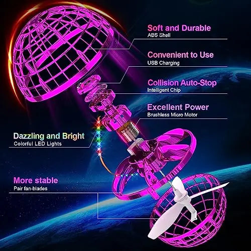 Roter Flying-Orb-Ball 2026 mit LED-Lichteffekt – Produktbild 21