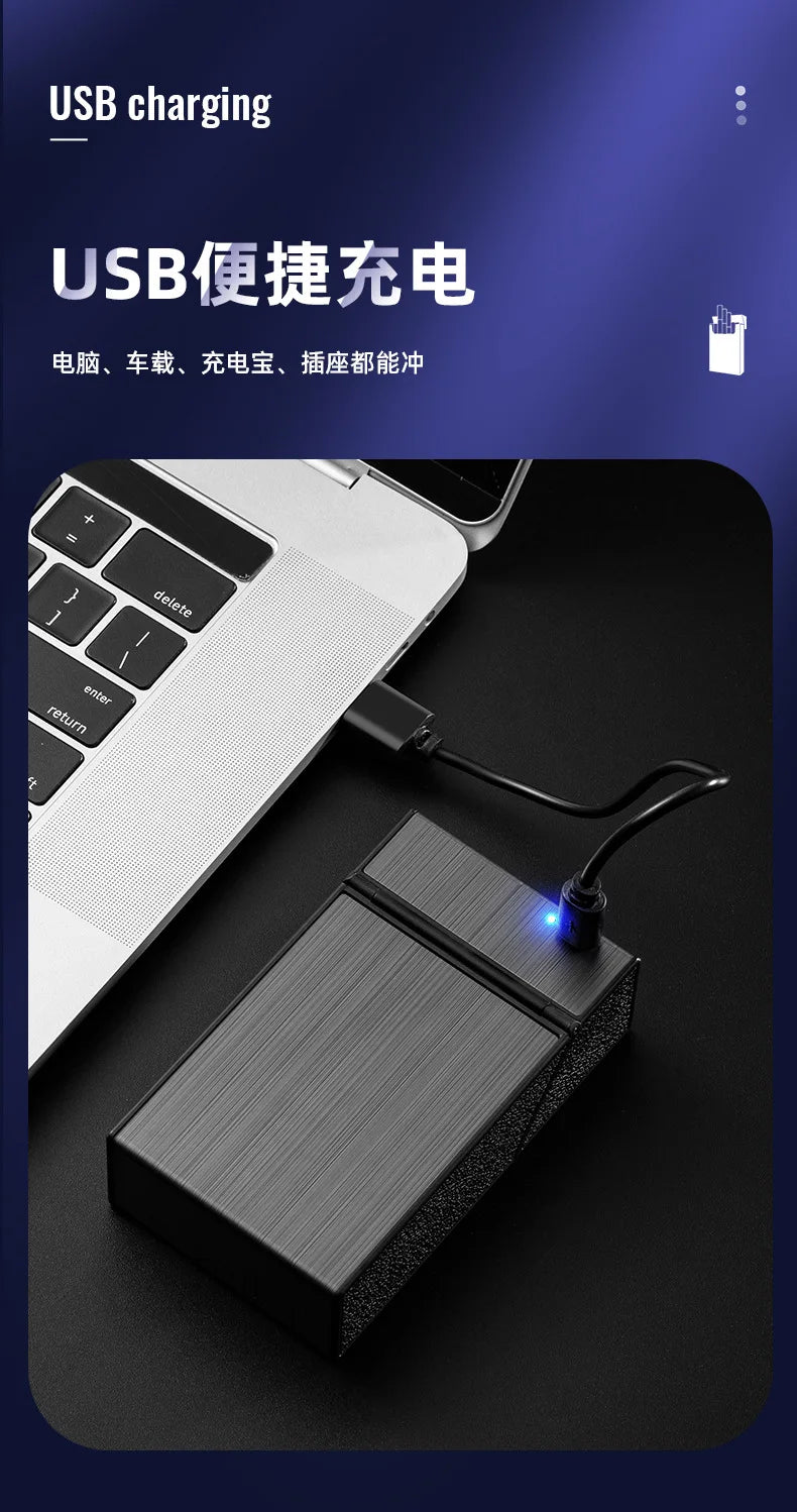 USB-Zigarettenetui für 20 Zigaretten mit Wolframdraht-Zündung – Produktbild 11