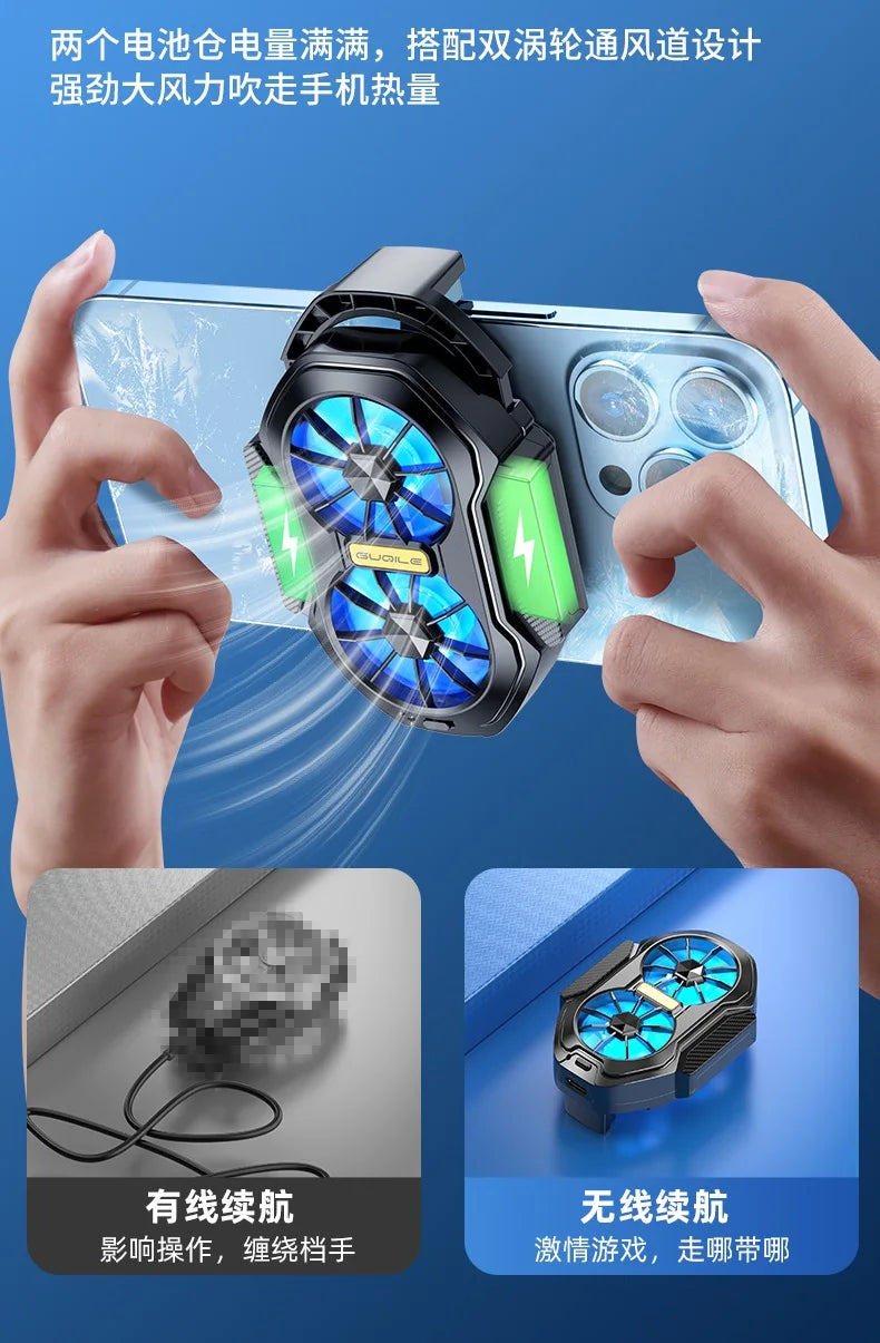 FS01 Dual-Lüfter Handy-Kühler – Wiederaufladbar, Luftkühlung & Gaming-Taste – Bild 8