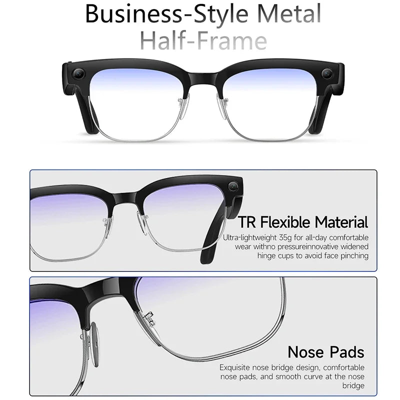 yaocx W630 KI Smart Brille – 800W Kamera, KI-Übersetzung & Bluetooth