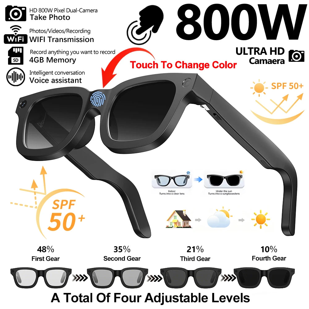 Smart Glasses HD E02 – 8MP Kamera, KI-Übersetzung, WLAN & Bluetooth