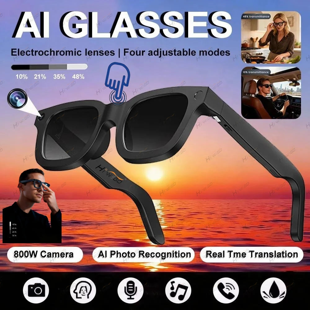 Hiwego HI-E02C KI Smart Brille – 800W Kamera, Electrochromic Glas & ChatGPT
