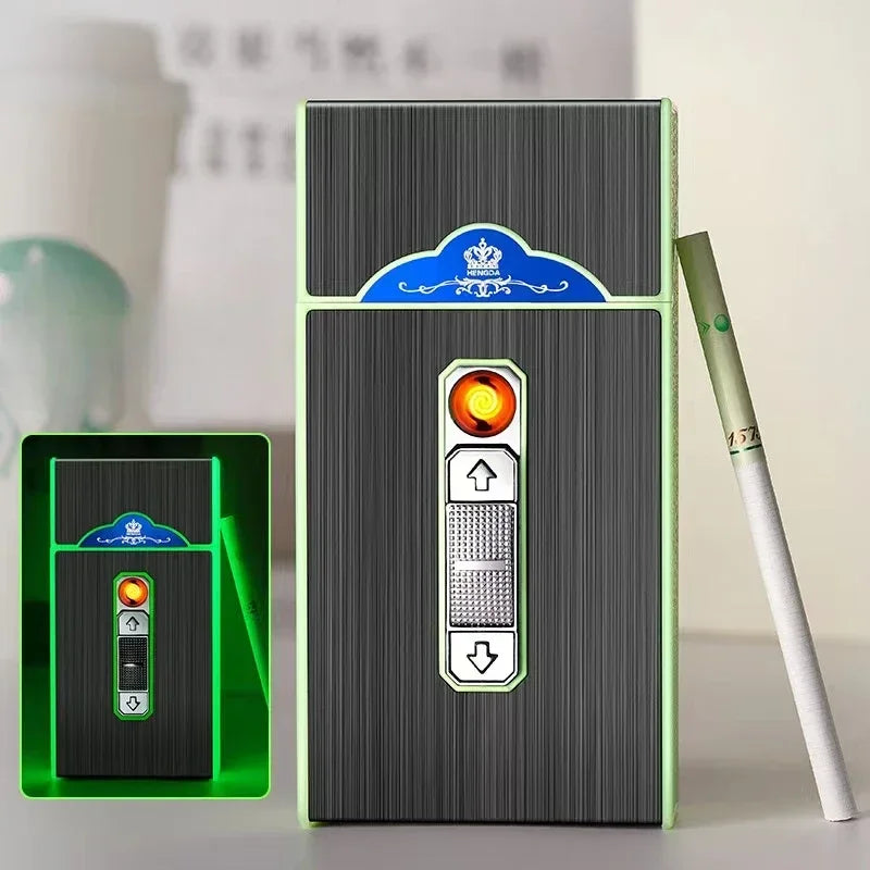 Schmales USB-Zigarettenetui für 20 Zigaretten mit Lichtbogen-Feuerzeug – Produktbild 16