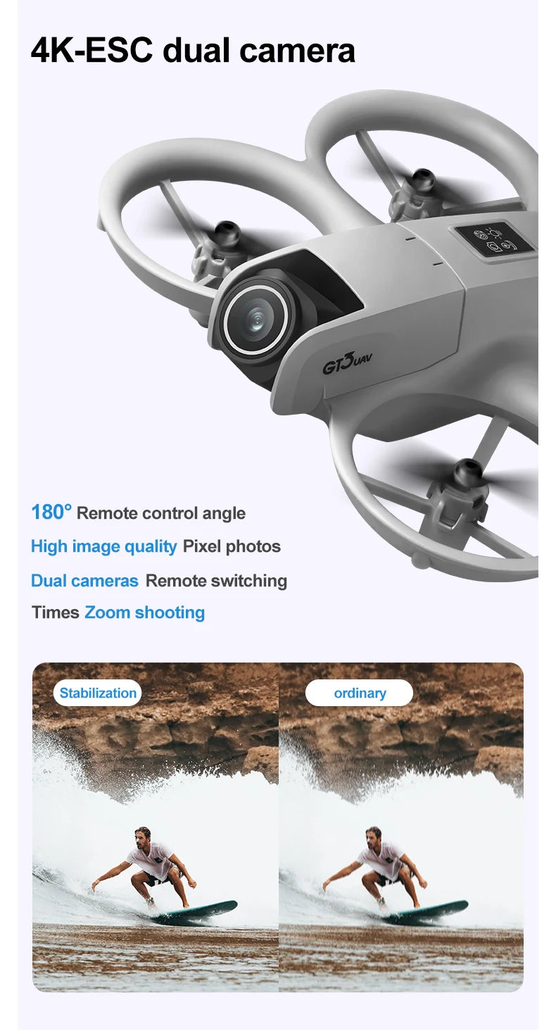 GT3 RC Drohne 8K – 5G HD Luftaufnahmen, Hinderniserkennung, Dual-Kamera & Quadcopter
