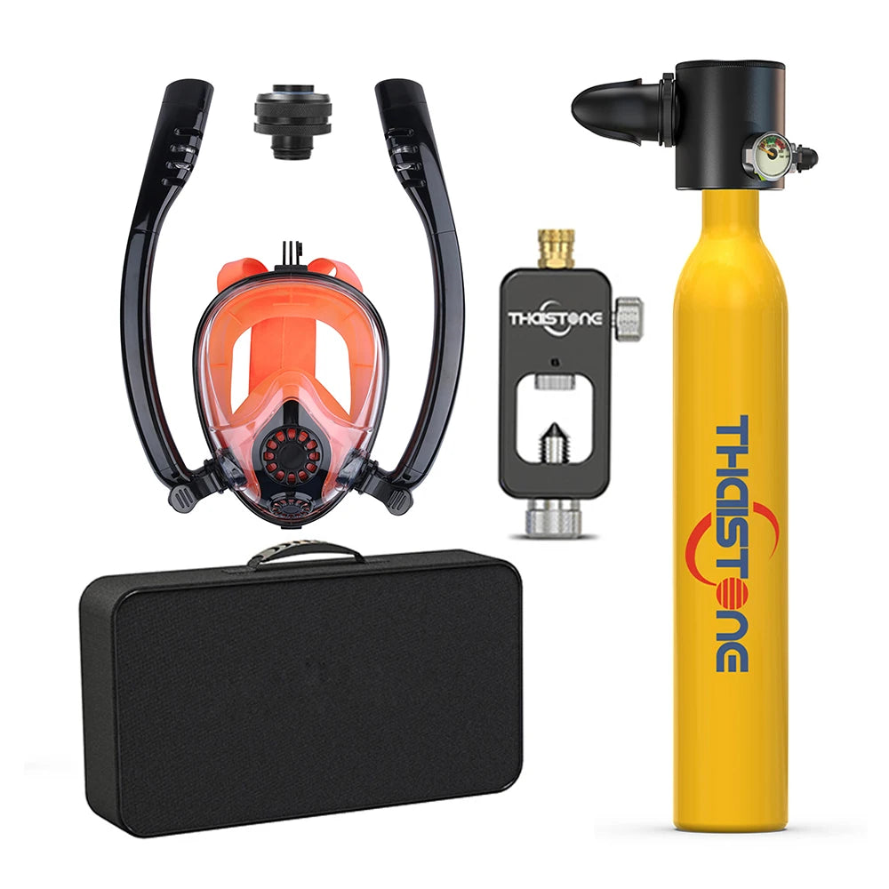 Tauchset mit Vollgesichtsmaske – 0,5 L Mini Scuba Tank & Schnorchelmaske